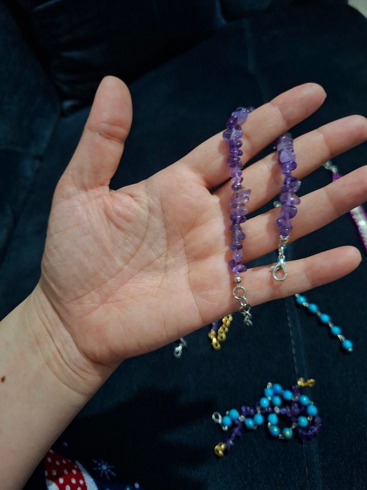 Mor Boncuklu Bohem Bileklik - Görsel 2