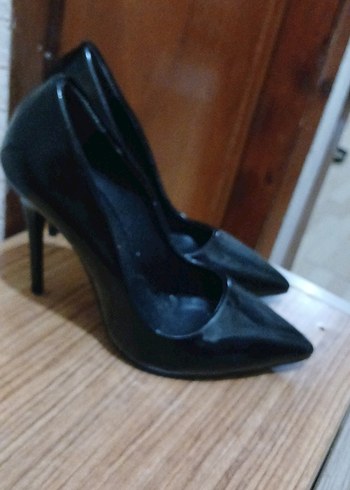 37 Beden siyah Renk Kadın Siyah Rugan Stiletto Topuklu Ayakkabı