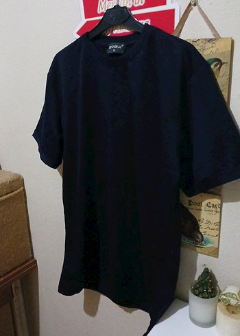 Diğer Siyah Oversize Bisiklet Yaka Tisort