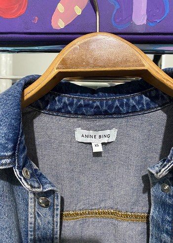 ANINE BING Mavi Düğmeli Denim Ceket