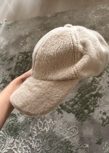 Addax Bej Kadın Peluş Şapka