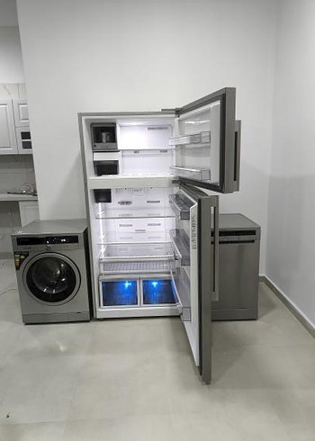 Beden Gri Ev Aletleri Seti Buzdolabı Çamaşır Makinesi Bulaşık Makinesi