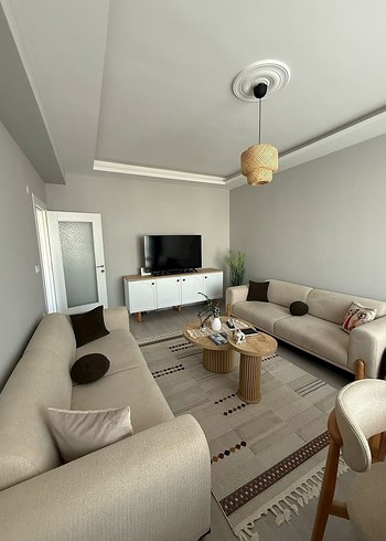 Bellona Bej ve Gri Oturma Odası Dekorasyonu