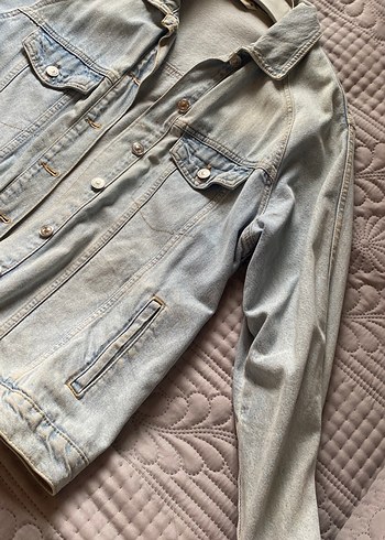 m Beden Düğmeli Kadın Denim Ceket