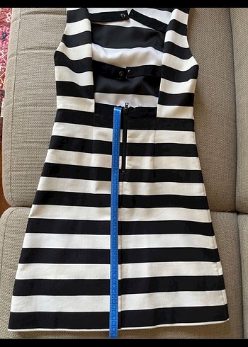 s Beden Alice&Olivia Çizgili Kolsuz Midi Elbise