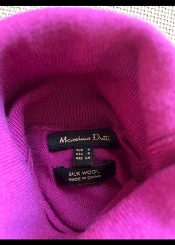 s Beden mor Renk Massimo Dutti Mor Balıkçı Yaka Kadın Kazak