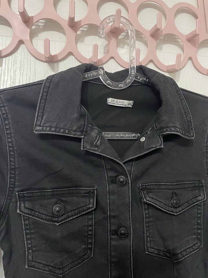 DeFacto Kadın Düğmeli Jean Elbise - Görsel 2