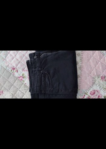 30 Beden siyah Renk Kadın Siyah Bol Kesim Kot Pantolon
