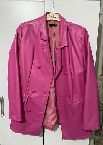 Trendyol & Milla Düğmeli Pembe Deri Kadın Blazer