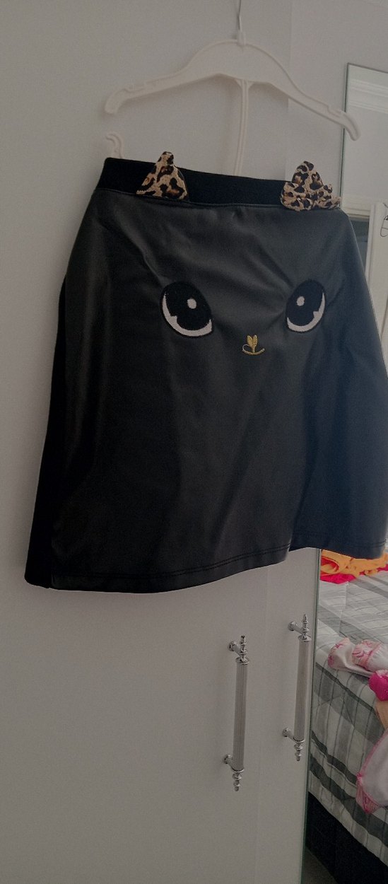 Düğmeli Siyah Gotik Kedi Elbisesi - Görsel 2