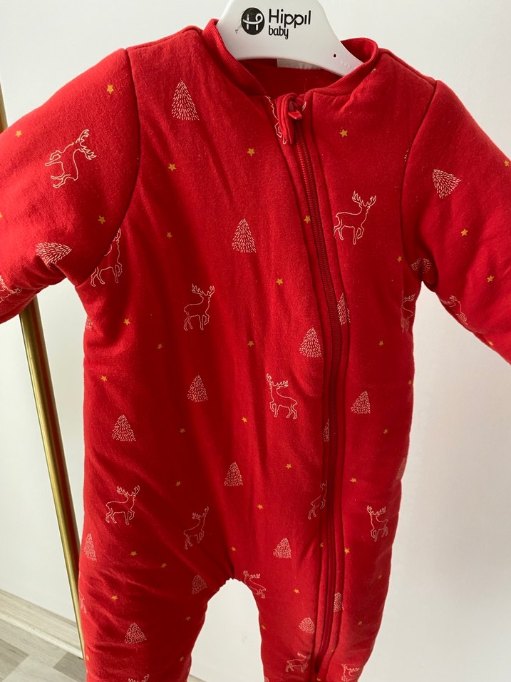 Kız Bebek Nakışlı Kırmızı Tulumu - Görsel 2