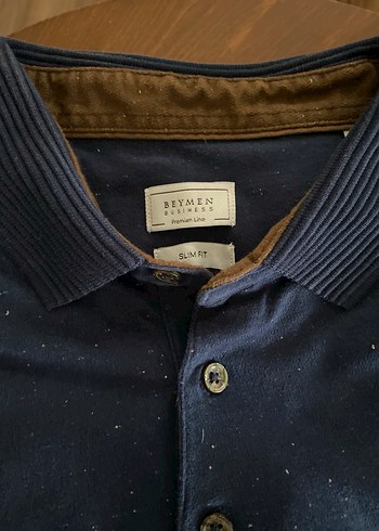 Düğmeli Lacivert Polo Tişört - Görsel 3