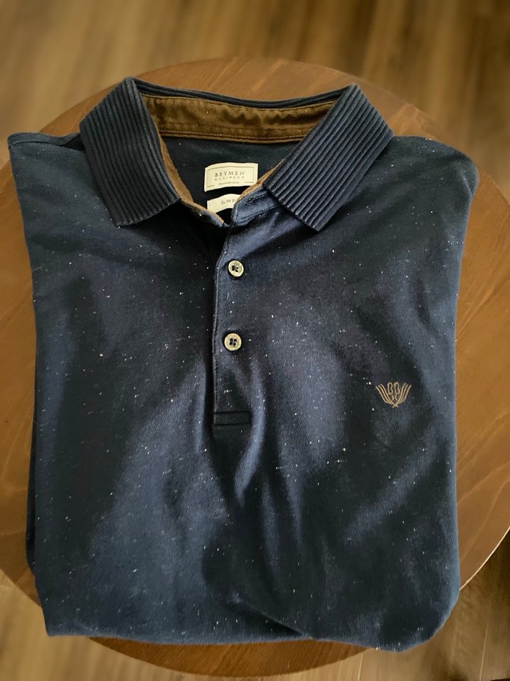 Düğmeli Lacivert Polo Tişört - Görsel 2