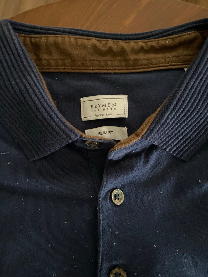 Düğmeli Lacivert Polo Tişört - Görsel 3