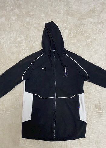 Siyah Fermuarlı Kapüşonlu Erkek Sweatshirt