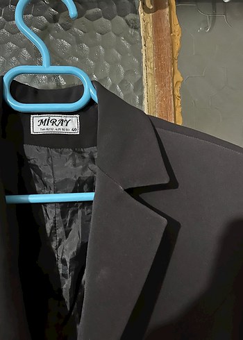 40 Beden siyah Renk Siyah Düğmeli Kadın Blazer Ceket