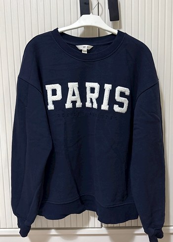 Kadın Lacivert Paris Baskılı Sweatshirt