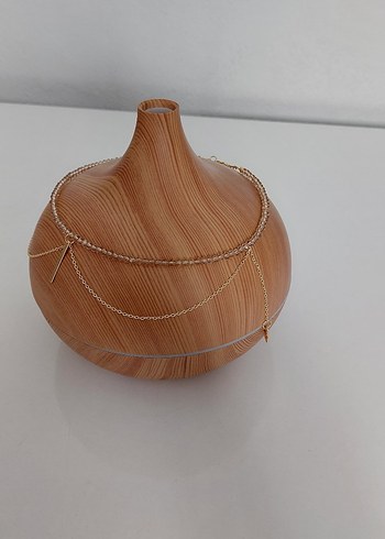 Bej Parlak vintage zincirli kadın kolye