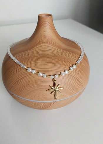 Diğer Beyaz Boncuklu Mini Bohem Kolye