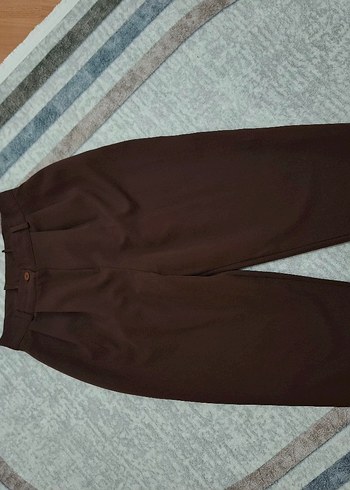 Kahverengi Midi Kumaş Kadın Pantolon
