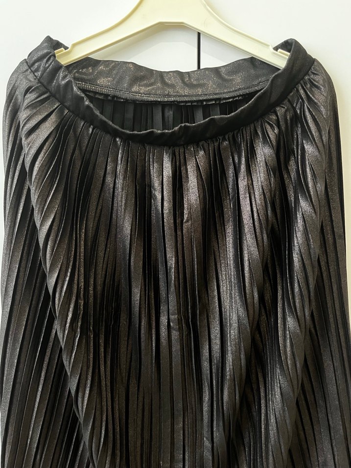 Kadın Kahverengi Piliseli Uzun Etek - Görsel 4