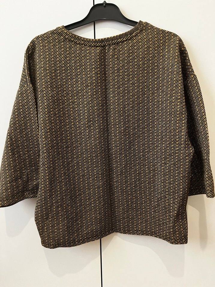 Kadın Kahverengi Triko Salaş Kazak - Görsel 4