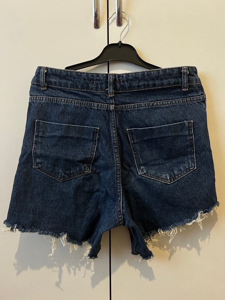 Kadın Mavi Kot Mini Şort - Görsel 3