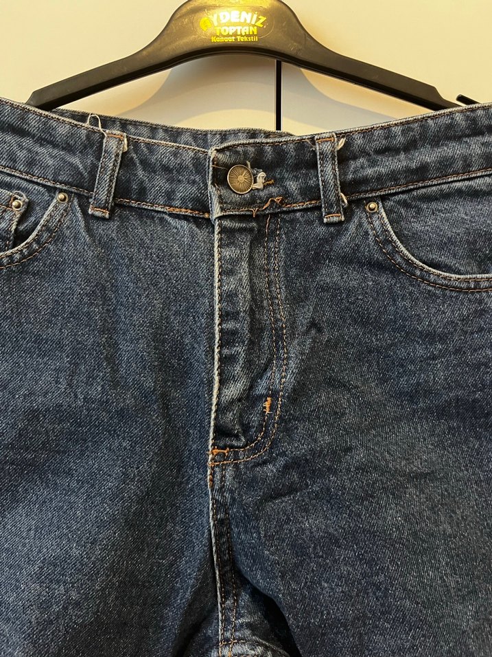 Kadın Mavi Kot Mini Şort - Görsel 2