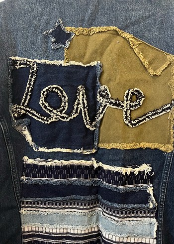 Düğmeli Kadın Kot Ceket, Salaş, Midi Boy - Görsel 4