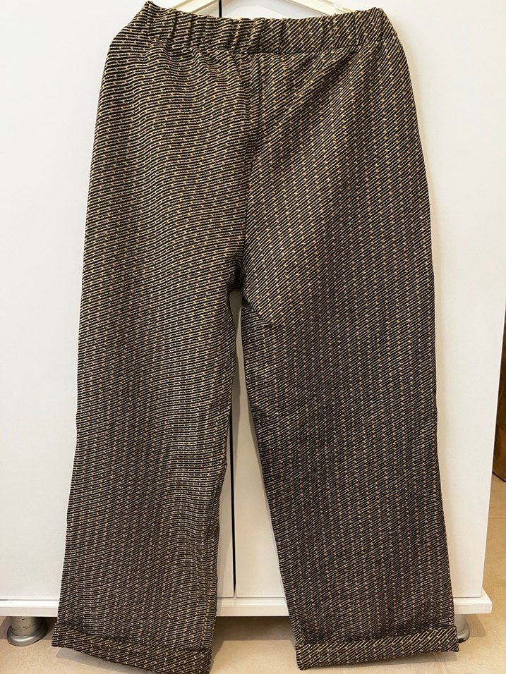 Kadın Kahverengi Keten Pilili Bol Pantolon - Görsel 3