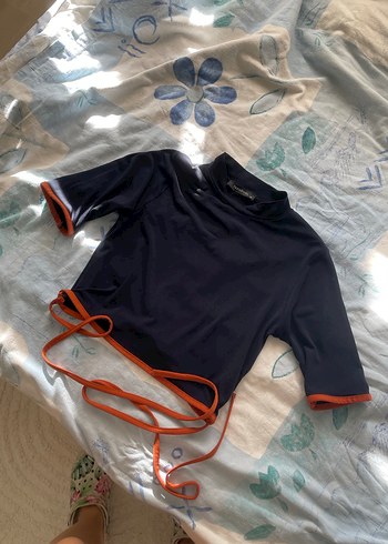 Lacivert Boğazlı Mini Üst