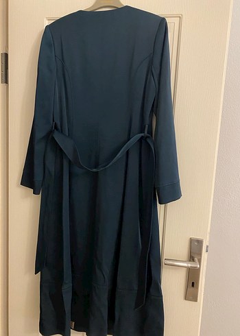 Düğmeli Uzun yeşil Kadın Kap - Görsel 2