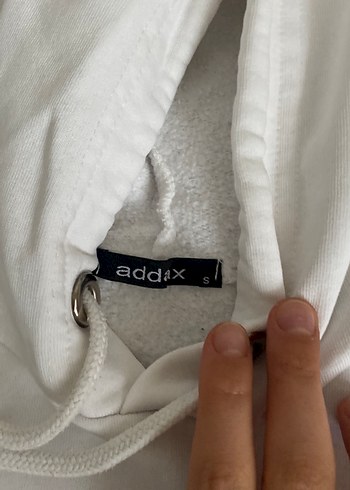 Kadın Beyaz Kapüşonlu Salaş Sweatshirt - Görsel 2