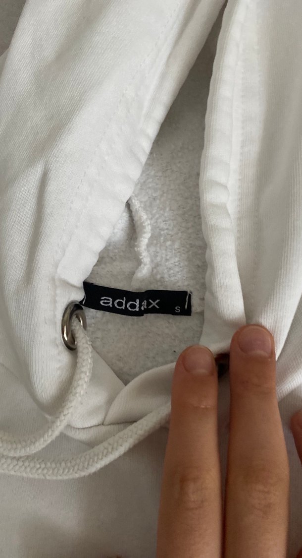 Kadın Beyaz Kapüşonlu Salaş Sweatshirt - Görsel 2