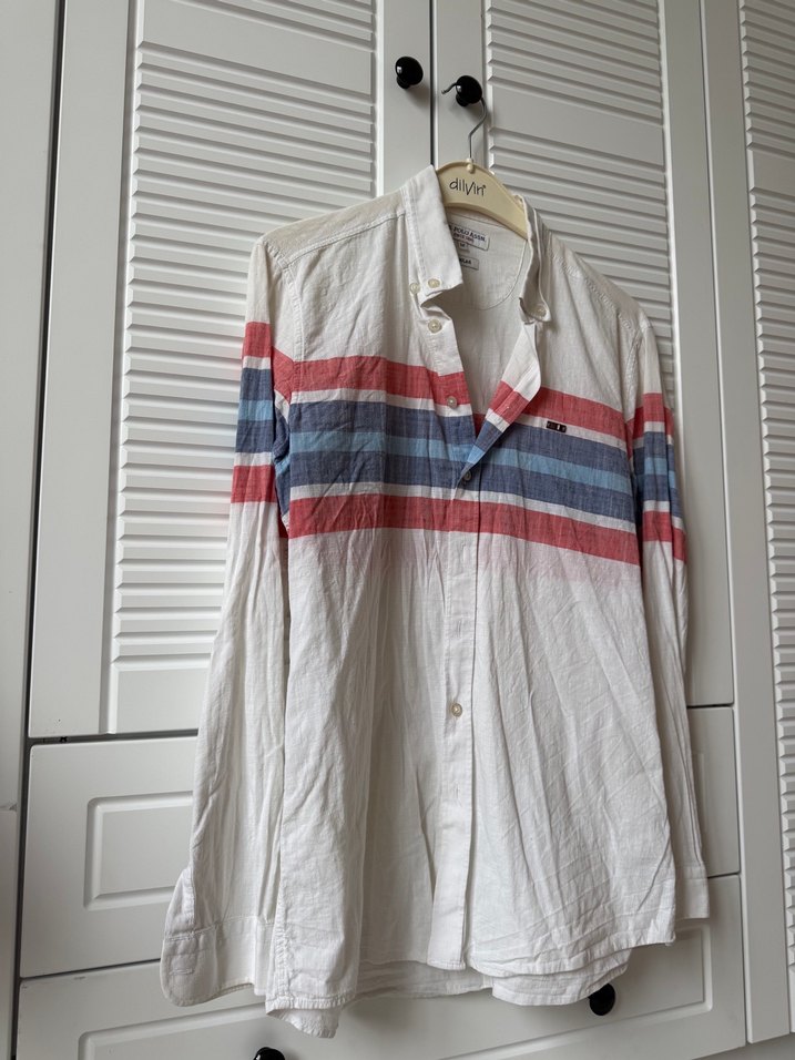 Erkek Uzun Kollu Çizgili Gömlek - Görsel 2