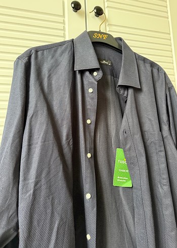 Düğmeli Mavi Erkek Gömlek - Görsel 2