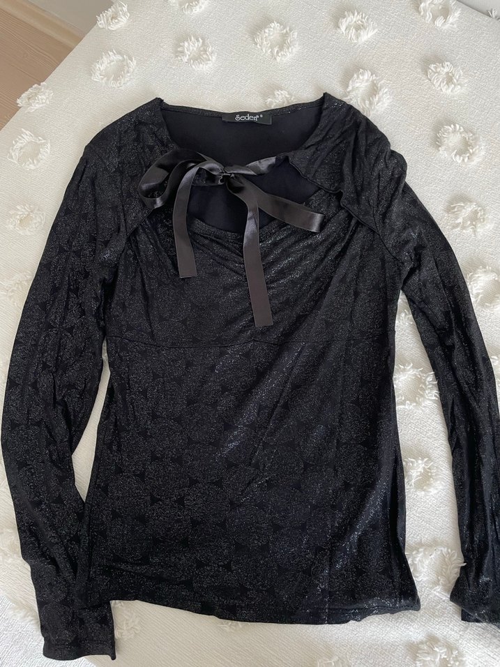 Siyah Goth Halter Yaka Strappy Bluz - Görsel 2