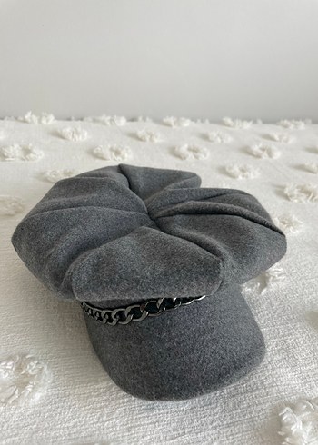 Gri Kadın Fırfırlı Şapka - Görsel 2