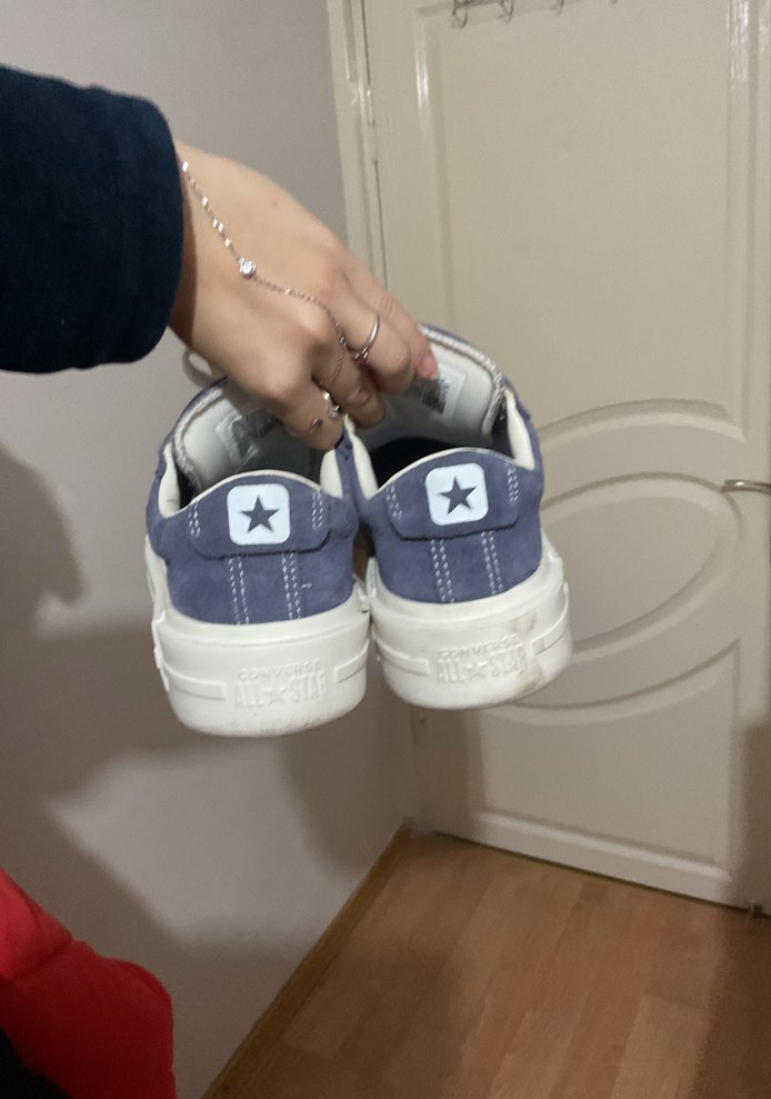 Kadın Gri Mavi Denim Platform Spor Ayakkabı - Görsel 2