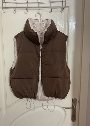 BERSHKA Kadın Fermuarlı Yumuşak Dokulu Yelek - Görsel 3