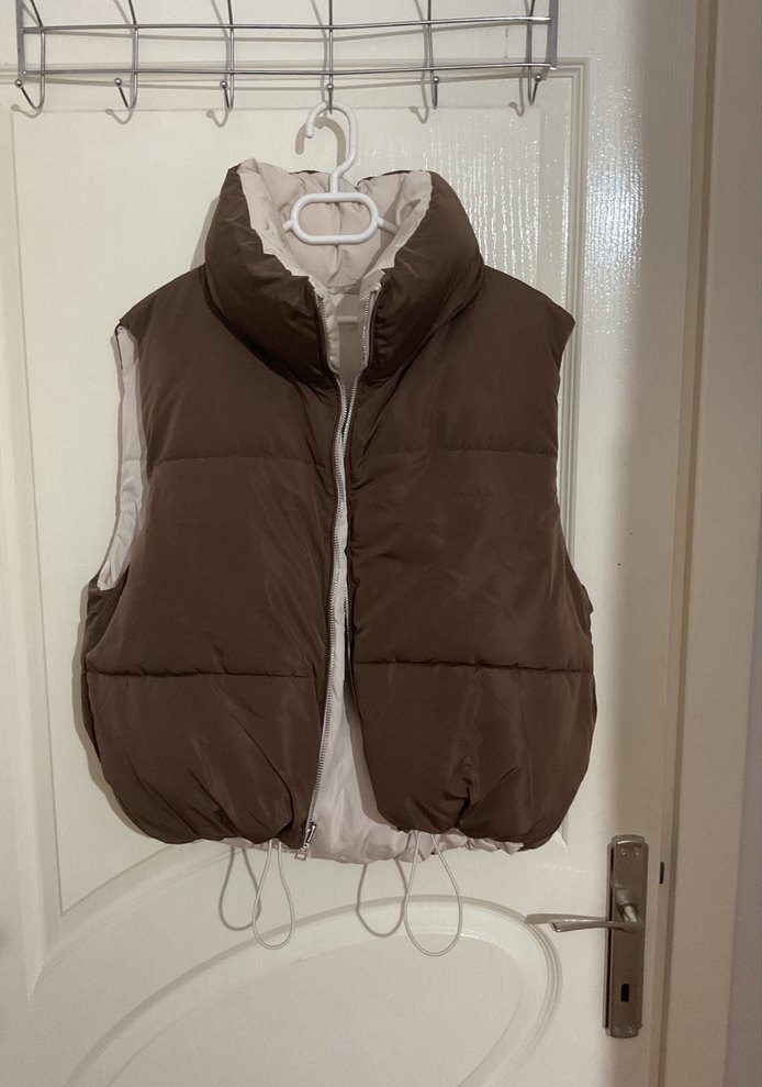 BERSHKA Kadın Fermuarlı Yumuşak Dokulu Yelek - Görsel 3