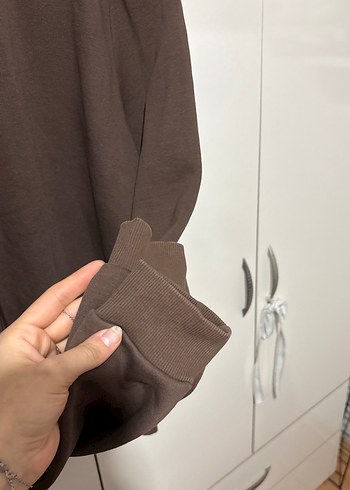 Erkek Kahverengi Bisiklet Yaka Sweatshirt - Görsel 5