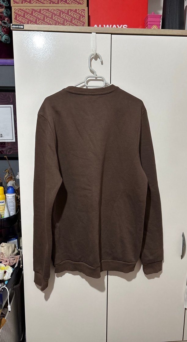 Erkek Kahverengi Bisiklet Yaka Sweatshirt - Görsel 4