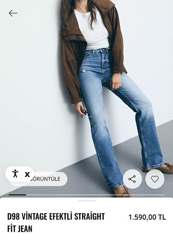 D98 VİNTAGE EFEKTLİ STRAİGHT FİT JEAN - Görsel 6