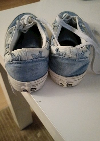 40 Beden Mavi Batik Desenli Kadın Denim Spor Ayakkabı