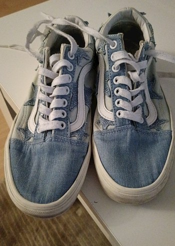 Vans Mavi Batik Desenli Kadın Denim Spor Ayakkabı