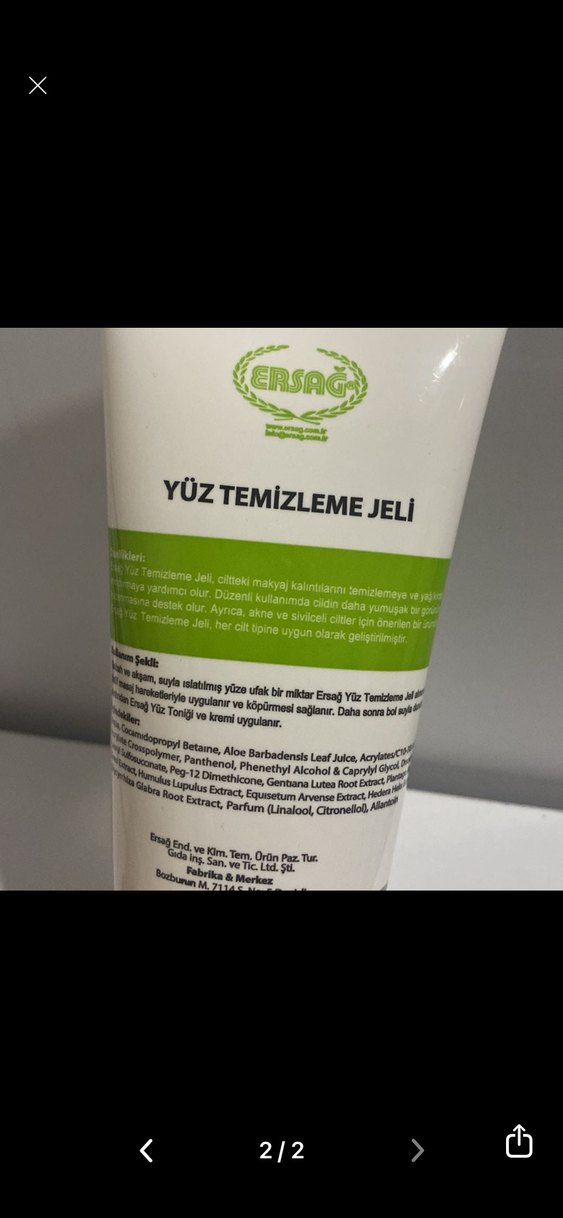 Ersağ Yüz Temizleme Jeli 200 ml - Görsel 2