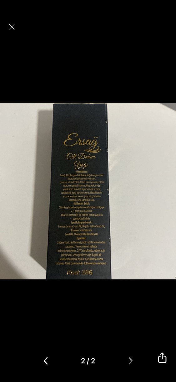 Ersağ Cilt Bakım Yağı 50 ml - Görsel 2