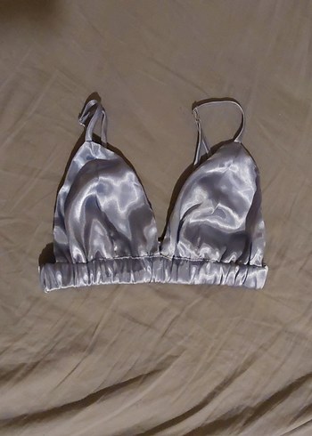 Saten Lila Bra Bralet Sütyen Gecelik