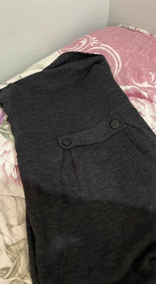 Gri Düğmeli Uzun Triko Kadın Kaban tarzı hırka - Görsel 4